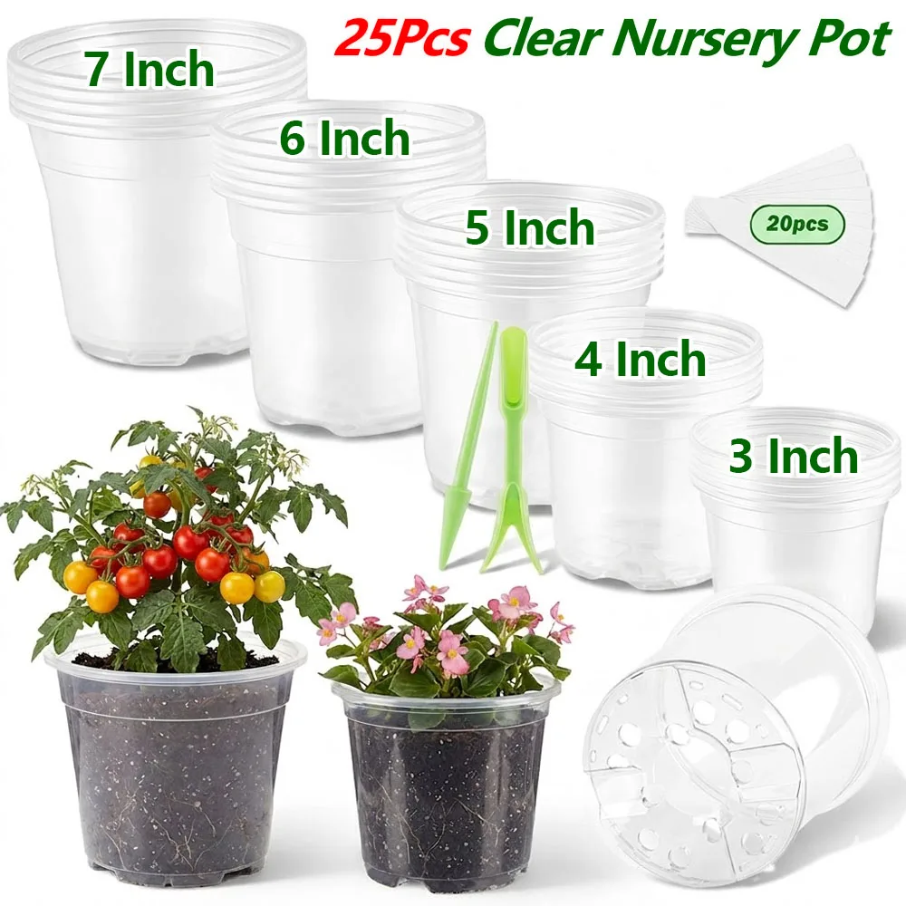 Plant Parents - 25 قطعة من أواني الزراعة البلاستيكية