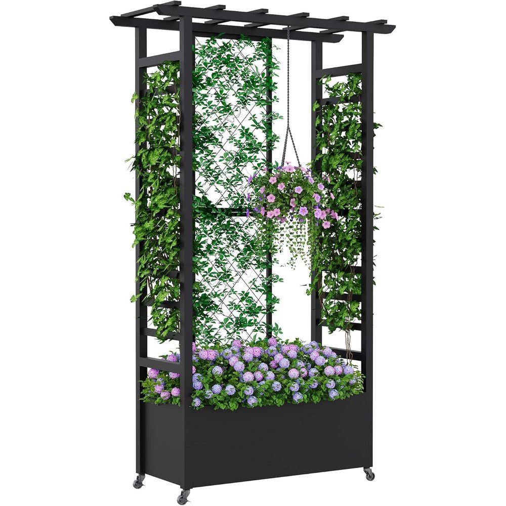 Plants X - حوض زراعة مرتفع مع سياج شبكي